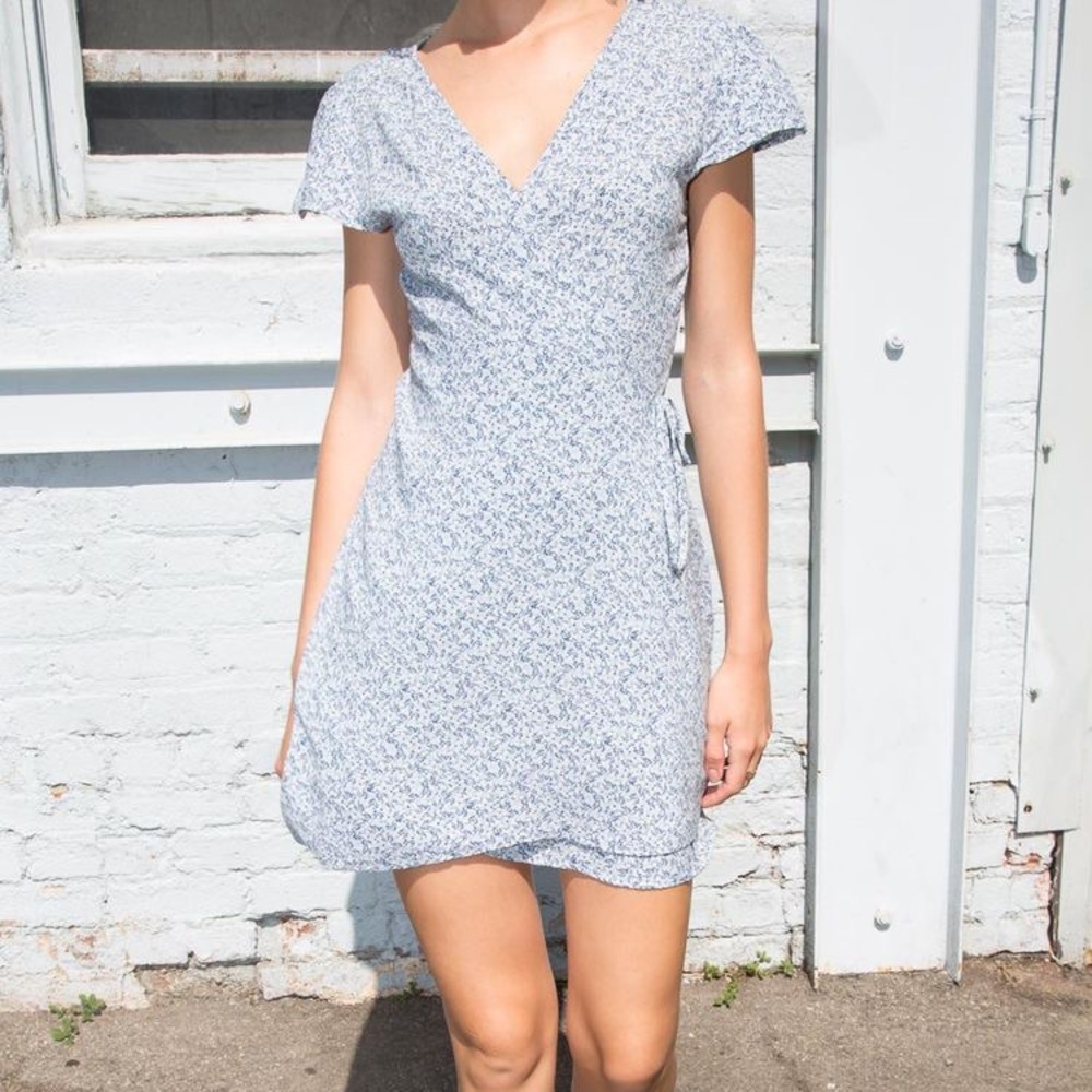 Brandy Melville Robbie Floral Mini Wrap Dress